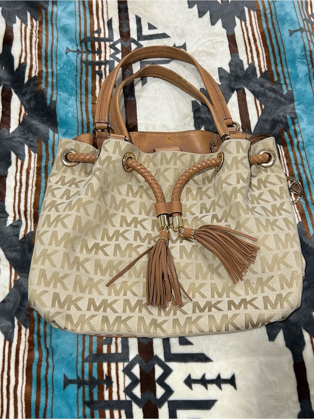 Michael Kors Drawstring Bucket Tote with Tassels